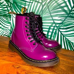 Dr. Martens Delaney Puroel Patent Leather Zip Boots Kids Size 13